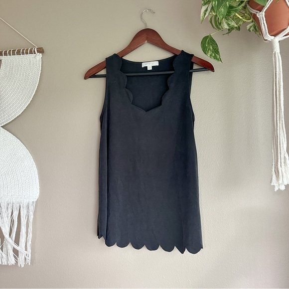 Anthropologie Eri + Ali Scalloped V-Neck Tank Top - Picture 2 of 7